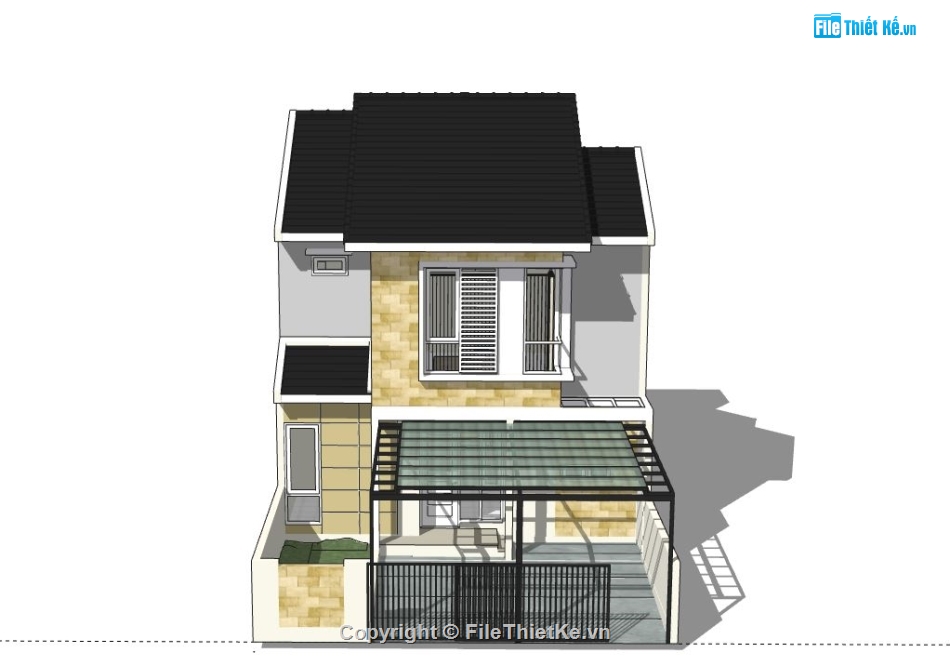 Biệt thự 2 tầng,model su biệt thự 2 tầng,biệt thự 2 tầng file su,sketchup biệt thự 2 tầng,biệt thự 2 tầng sketchup