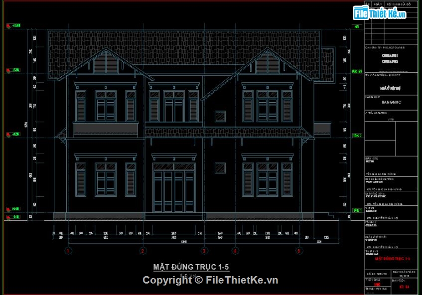 Biệt thự 2 tầng,file cad biệt thự 2 tầng,mẫu biệt thự 2 tầng