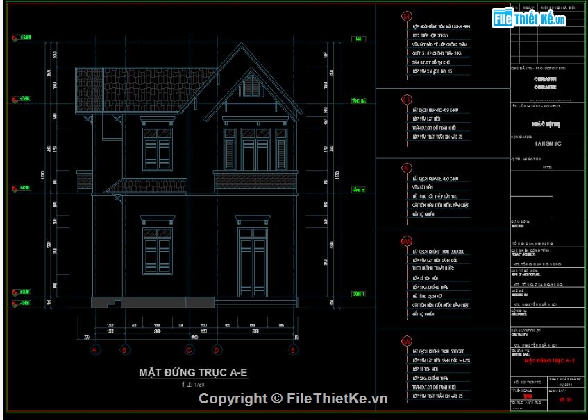 Biệt thự 2 tầng,file cad biệt thự 2 tầng,mẫu biệt thự 2 tầng
