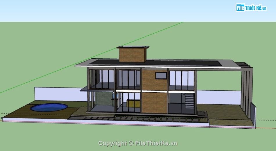 Biệt thự 2 tầng,model su biệt thự 2 tầng,biệt thự 2 tầng file su,sketchup biệt thự 2 tầng,biệt thự 2 tầng model sketchup