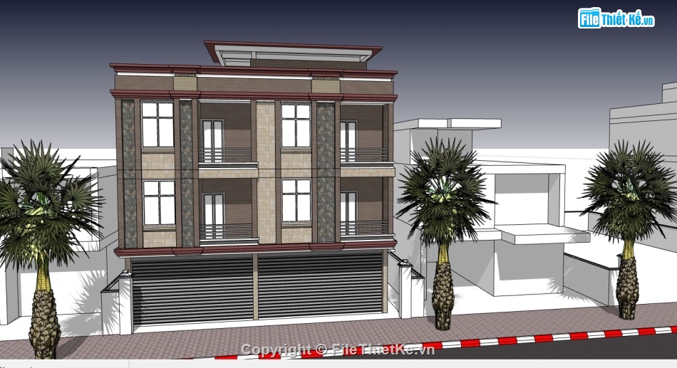 file su biệt thự,model su biệt thự,file sketchup biệt thự