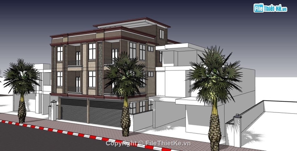 file su biệt thự,model su biệt thự,file sketchup biệt thự