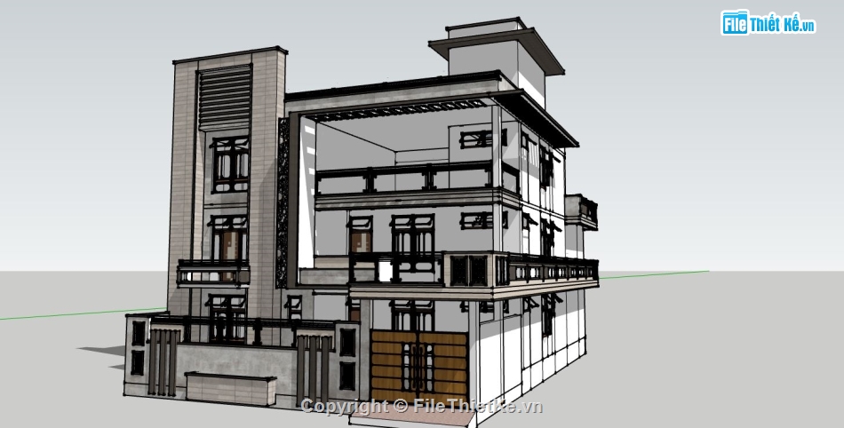 file su biệt thự,model su biệt thự,sketchup biệt thự
