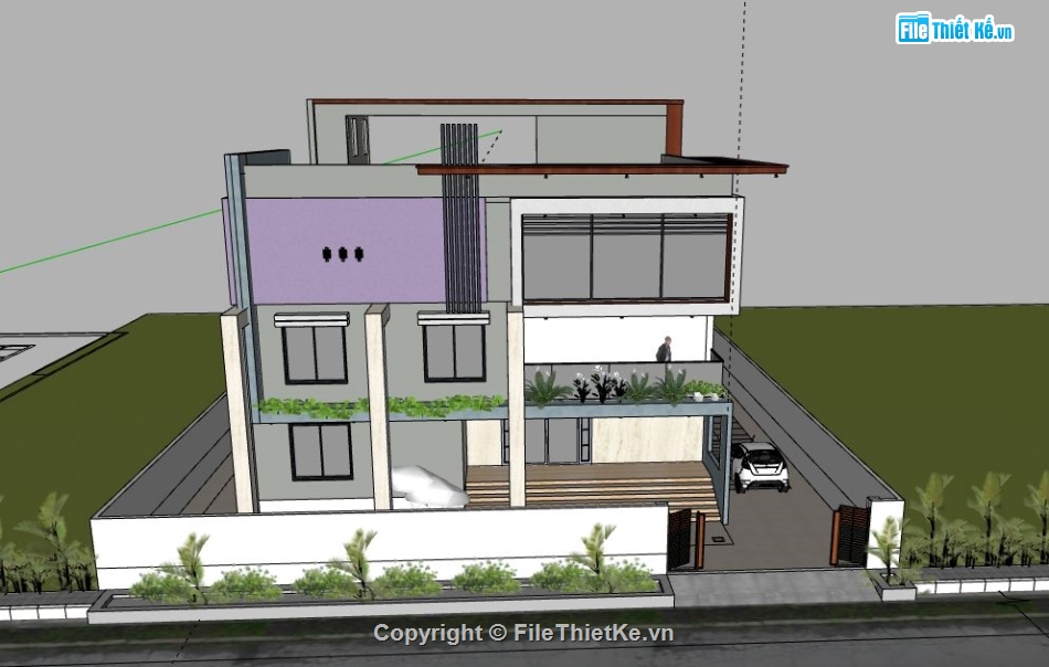 Biệt thự 3 tầng,Biệt thự 3 tầng file sketchup,file su biệt thự 3 tầng,biệt thự 3 tầng sketchup,sketchup biệt thự 3 tầng