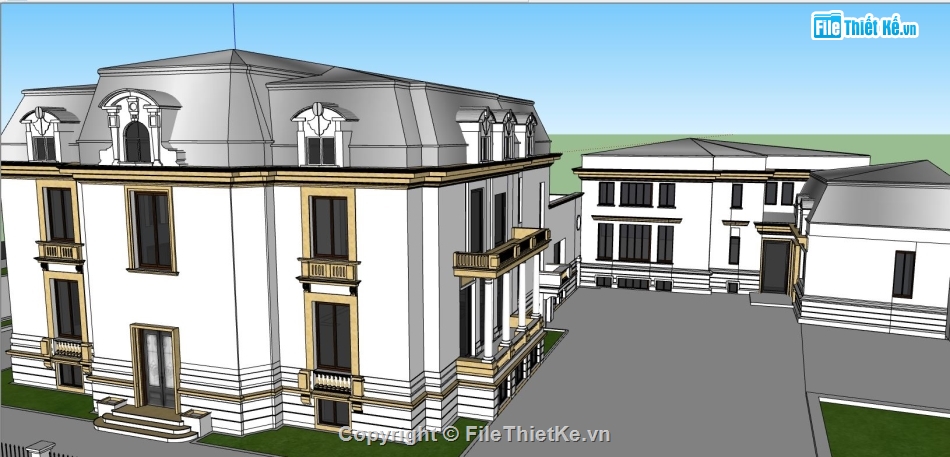 file su biệt thự,sketchup biệt thự,model su biệt thự