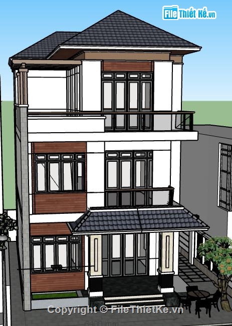 biệt thự 3 tầng,su biệt thự 3 tầng,biệt thự 3 tầng sketchup