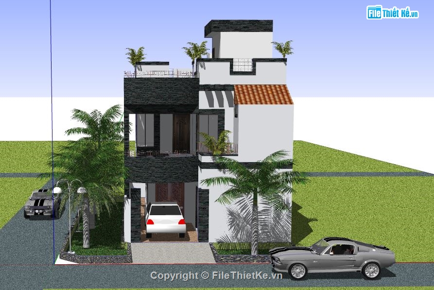 file su biệt thự,model su biệt thự,sketchup biệt thự