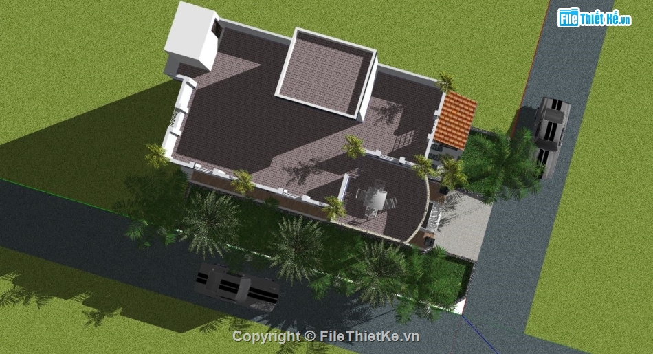 file su biệt thự,model su biệt thự,sketchup biệt thự