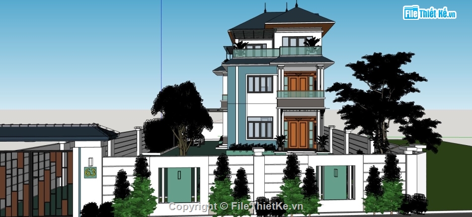 biệt thự 3 tầng,model biệt thự,biệt thự 3 tầng đẹp