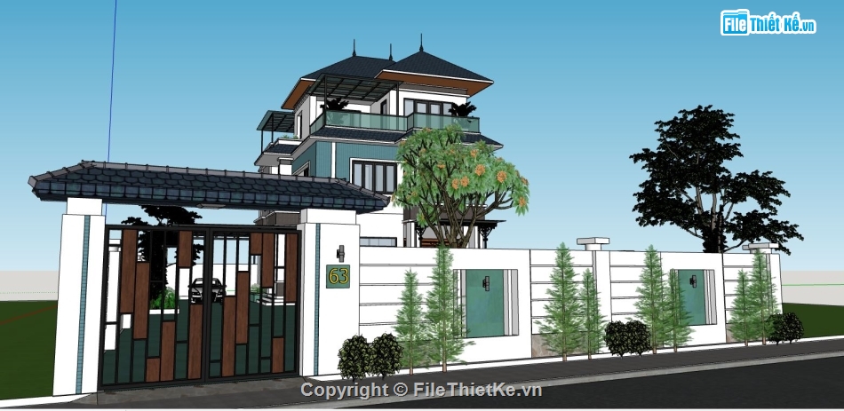 biệt thự 3 tầng,model biệt thự,biệt thự 3 tầng đẹp