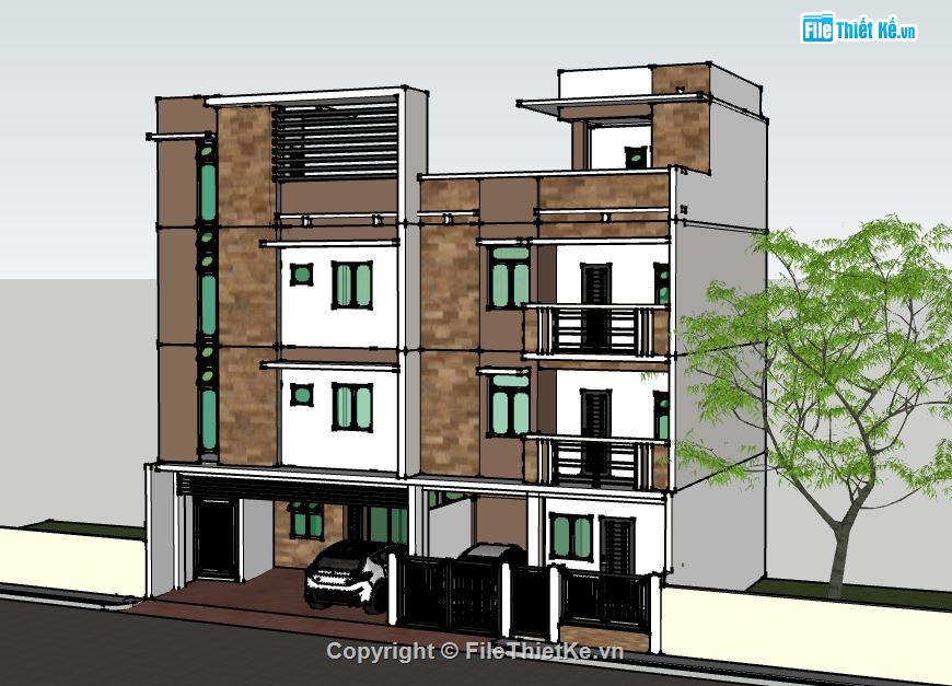 Biệt thự 4 tầng,file su biệt thự 4 tầng,biệt thự 4 tầng sketchup,sketchup biệt thự 4 tầng,biệt thự 4 tầng model su