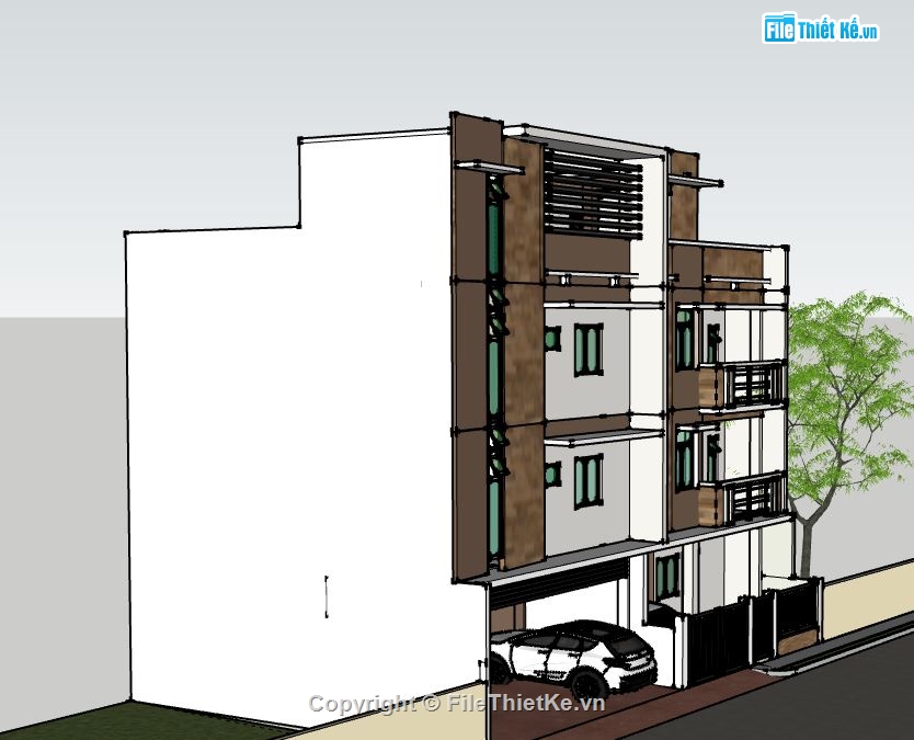 Biệt thự 4 tầng,file su biệt thự 4 tầng,biệt thự 4 tầng sketchup,sketchup biệt thự 4 tầng,biệt thự 4 tầng model su