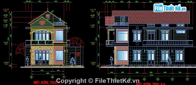 biệt thự 7x15m,mẫu nhà biệt thự,biệt thự 2 tầng,mẫu biệt thự thông dụng