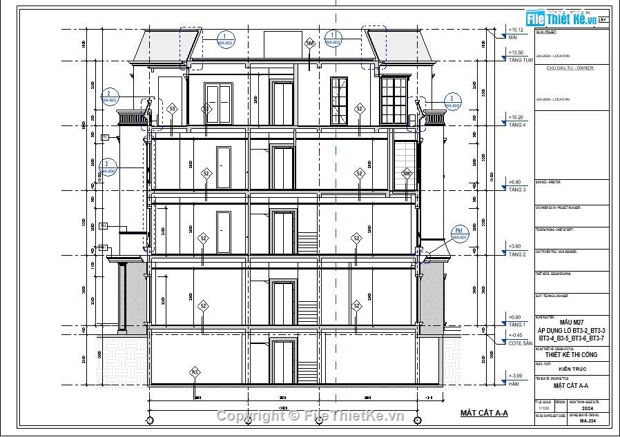 Biệt thự,Biệt thự cổ điển,Biệt thự Tân cổ Pháp,công trình revit