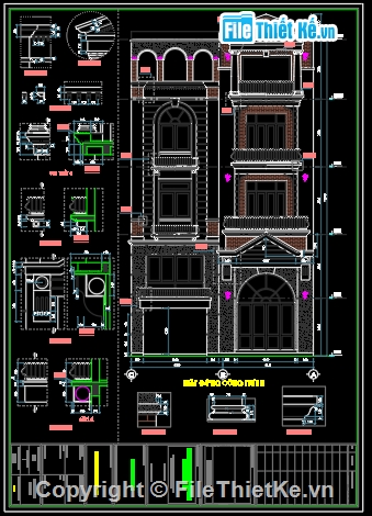 thiết kế biệt thự phố,nhà phố tân cổ điển,thiết kế nhà phố hiện đại,biệt thự bán cổ điển,Thiết kế kiến trúc,bản vẽ nhà 3.5 tầng 9.02x9.35m