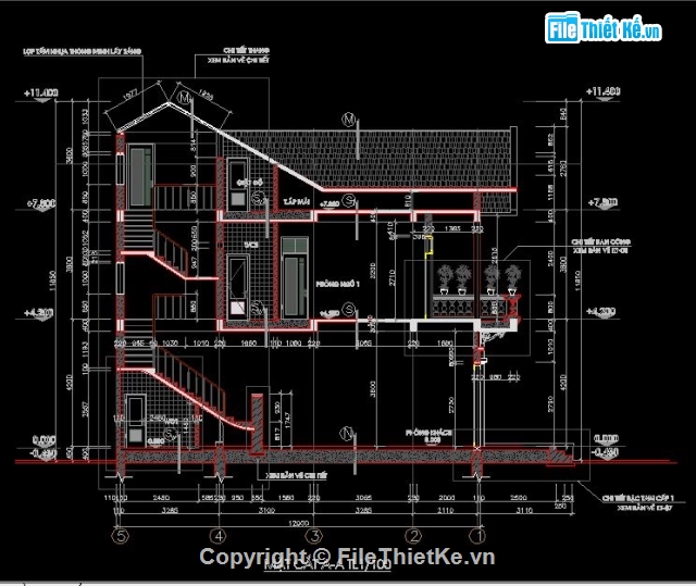 Thiết kế nhà phố,nhà phố 2 tâng,Bản vẽ nhà phố,nhà phố kích thước 6x12m