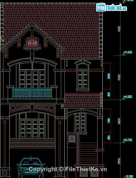 Thiết kế nhà phố,nhà phố 4.5 x 14m,mẫu nhà mái thái,nhà mái thái đẹp