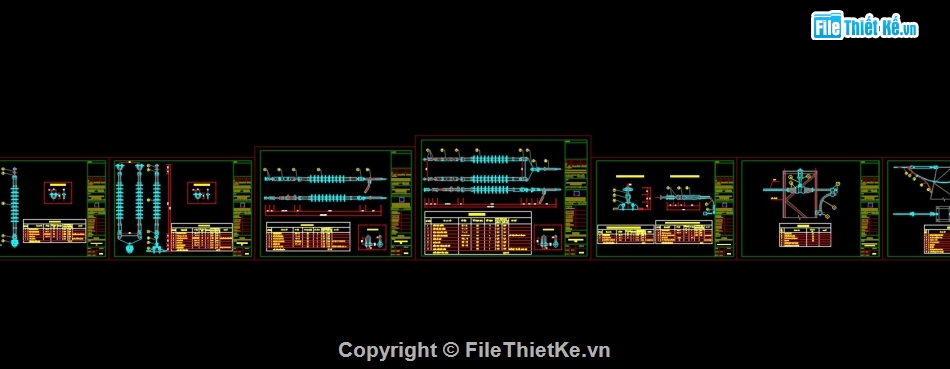 bản vẽ thiết kế đường dây 110kV,bản vẽ CAD đường dây 110kV,bản vẽ đường dây 110V