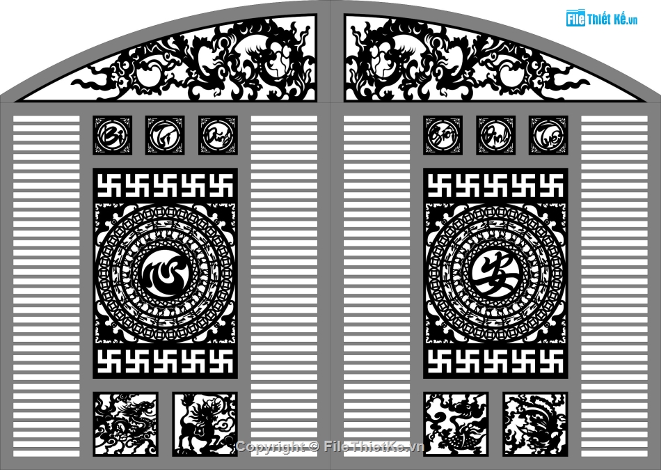 Cổng trống đồng 2 cánh,Cổng 2 cánh,file dxf cổng 2 cánh,cổng 2 cánh file dxf