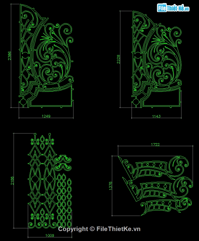 Cổng biệt thự 2 cánh,File cad cổng biệt thự,Autocad cổng cnc đẹp,Mẫu cổng cnc đẹp,File cad cổng cnc đẹp