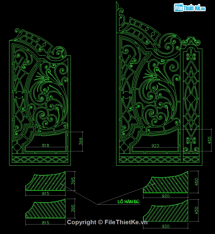 Cổng biệt thự 2 cánh,File cad cổng biệt thự,Autocad cổng cnc đẹp,Mẫu cổng cnc đẹp,File cad cổng cnc đẹp