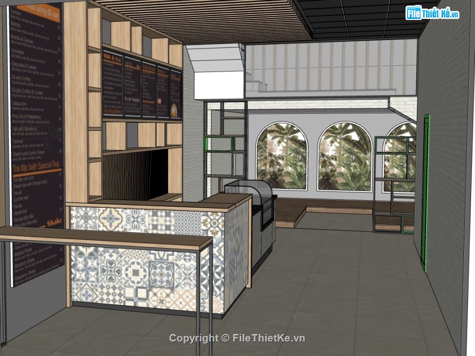 sketchup cửa hàng,cafe sketchup,sketchup cafe,sketchup cửa hàng cafe