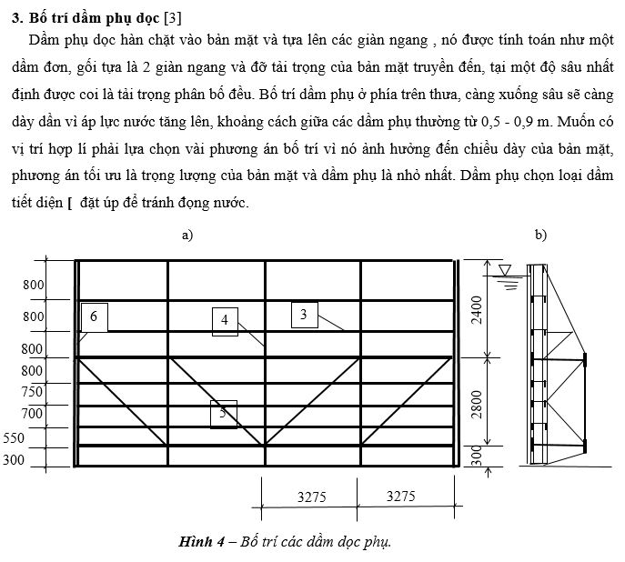 đại học thủy lợi,đồ án môn học,đồ án kết cấu thép,thiết kế cửa van phẳng,đề 57C