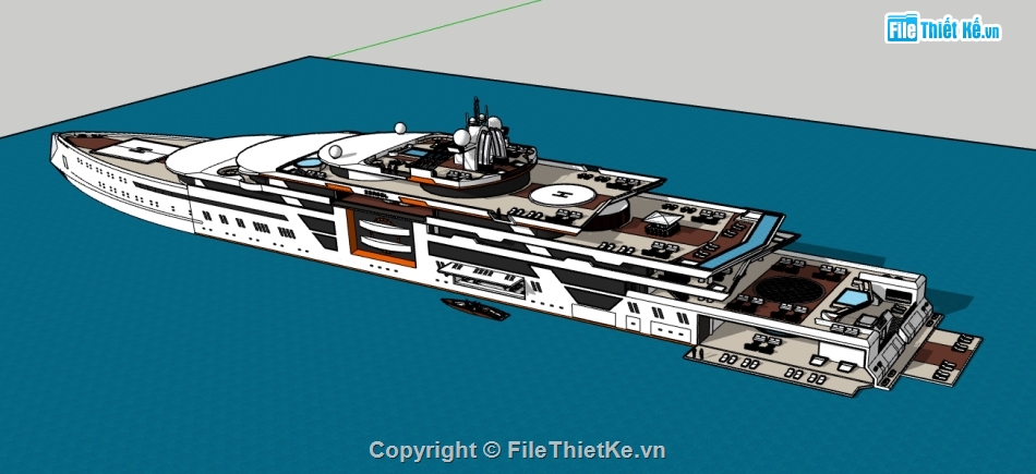 3d su thiết kế du thuyền,du thuyền dựng sketchup,file sketchup thiết kế du thuyền