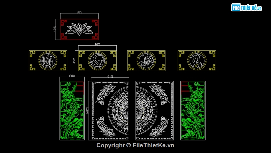 File cad trống đồng,Autocad trống đồng,File autocad trống đồng đẹp