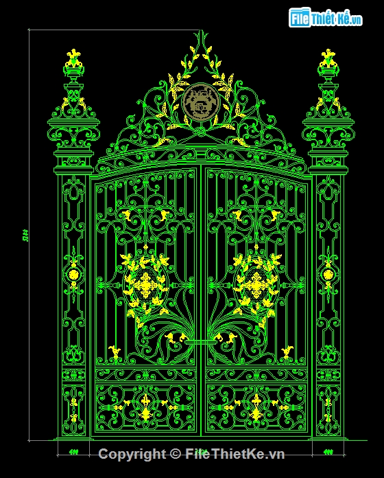 Cửa cổng biệt thự,Bản vẽ mẫu cổng biệt thự,Cổng biệt thự 2 cánh,file cad cổng biệt thự,Autocad cổng biệt thự cnc