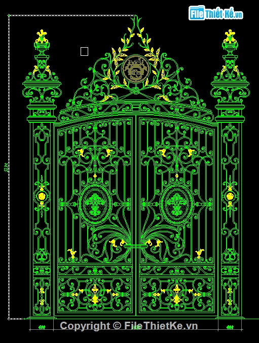 Cửa cổng biệt thự,Bản vẽ mẫu cổng biệt thự,Cổng biệt thự 2 cánh,file cad cổng biệt thự,Autocad cổng biệt thự cnc