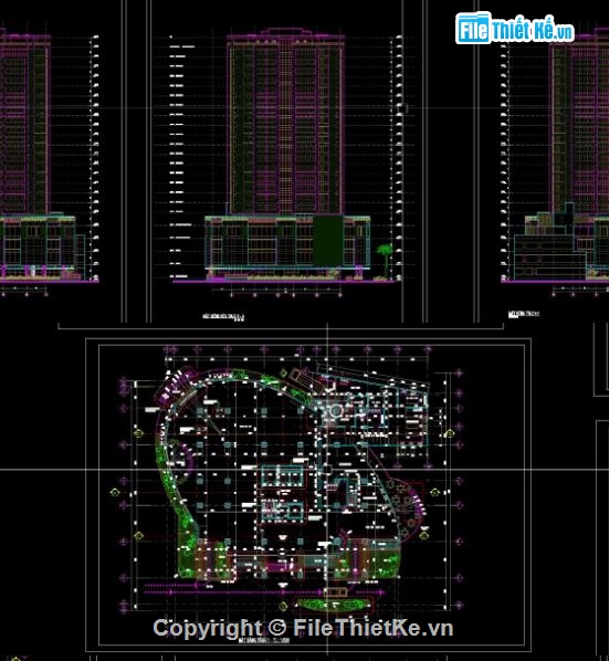chung cư 22 tầng,file cad chung cư,chung cư file autocad,cad chung cư