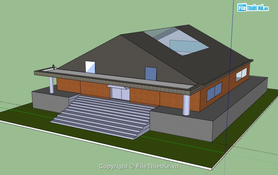 Hội trường 1 tầng,Hội trường file sketchup,Model su hội trường,hội trường sketchup