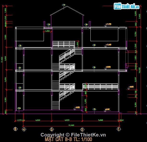 Thiết kế kiến trúc,biệt thự 8.5x16.5m,nhà phố 4 tầng