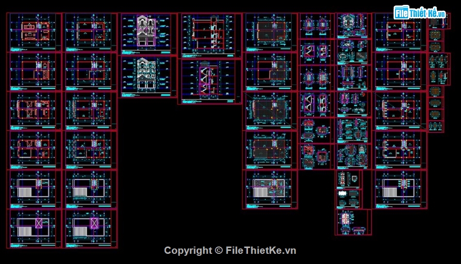 Biệt thự 3 tầng 8x12m,File cad biệt thự 3 tầng,Model su biệt thự 3 tầng,Kiến trúc biệt thự 3 tầng,Biệt thự 3 tầng file cad,biệt thự 3 tầng file sketchup