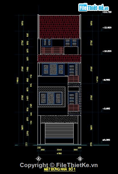 nhà phố kích thước 5x15m,mẫu nhà phố 4 tầng,nhà 4 tầng mái ngói