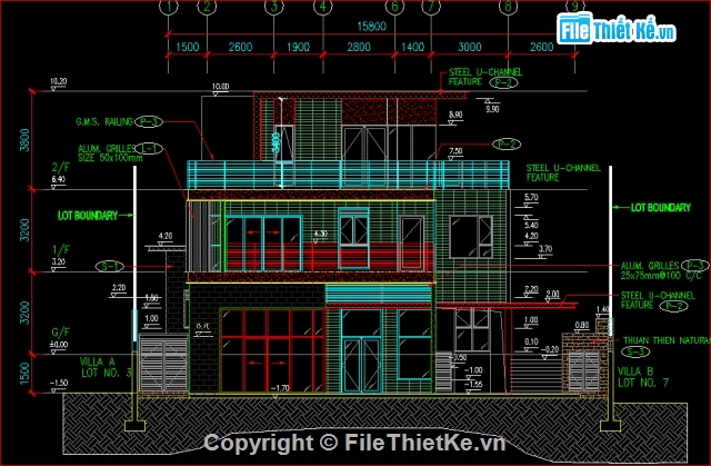 Thiết kế biệt thự,Thiết kế kiến trúc,kiến trúc biệt thự 8x13.5m,biệt thự mái bằng,biệt thự 3 tầng mái bằng