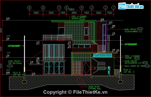 Thiết kế biệt thự,Thiết kế kiến trúc,kiến trúc biệt thự 8x13.5m,biệt thự mái bằng,biệt thự 3 tầng mái bằng