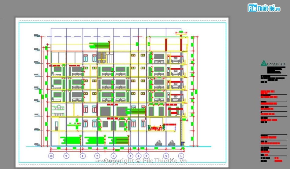 khách sạn,thiết kế khách sạn,cad khách sạn 7 tầng