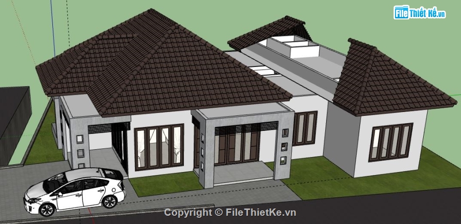 Biệt thự 1 tầng,model su biệt thự 1 tầng,biệt thự 1 tầng file su,sketchup biệt thự 1 tầng,biệt thự 1 tầng file sketchup