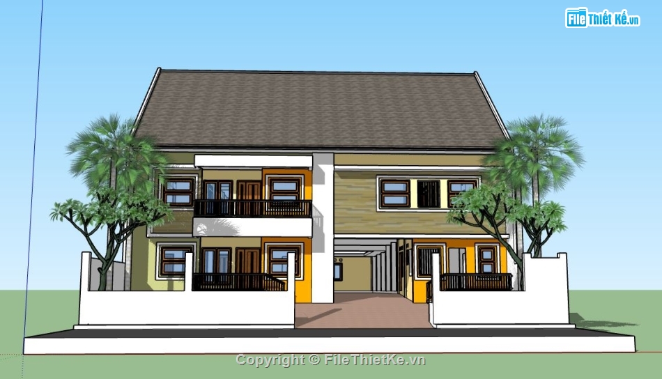Biệt thự 2 tầng,model su biệt thự 2 tầng,biệt thự 2 tầng file su