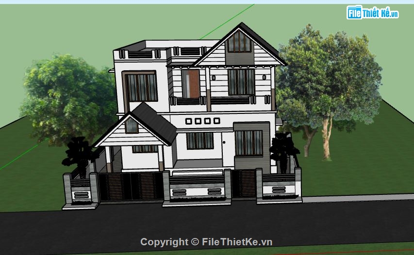 file su biệt thự,sketchup biệt thự,model su biệt thự