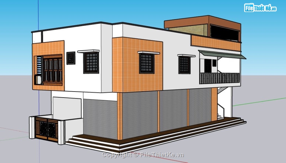 file su biệt thự,model su biệt thự,sketchup biệt thự