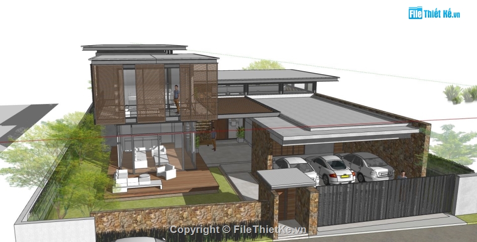 file su biệt thự,file sketchup biệt thự,biệt thự model su