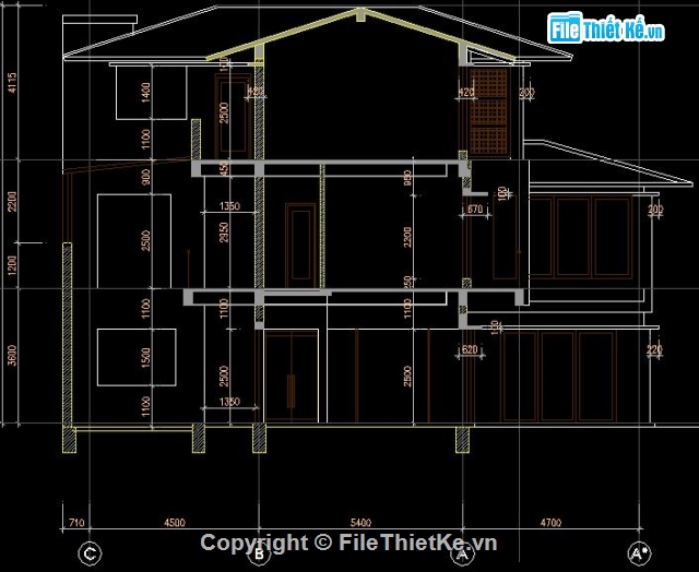 Thiết kế biệt thự,biệt thự 3 tầng,nhà kích thước 35 x 16m