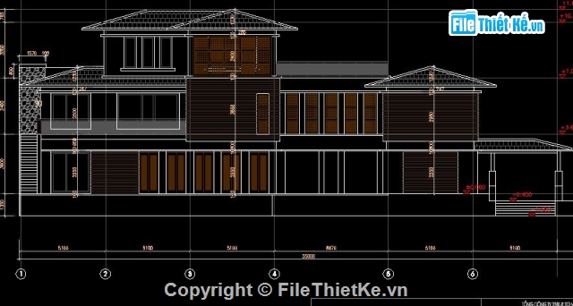 Thiết kế biệt thự,biệt thự 3 tầng,nhà kích thước 35 x 16m