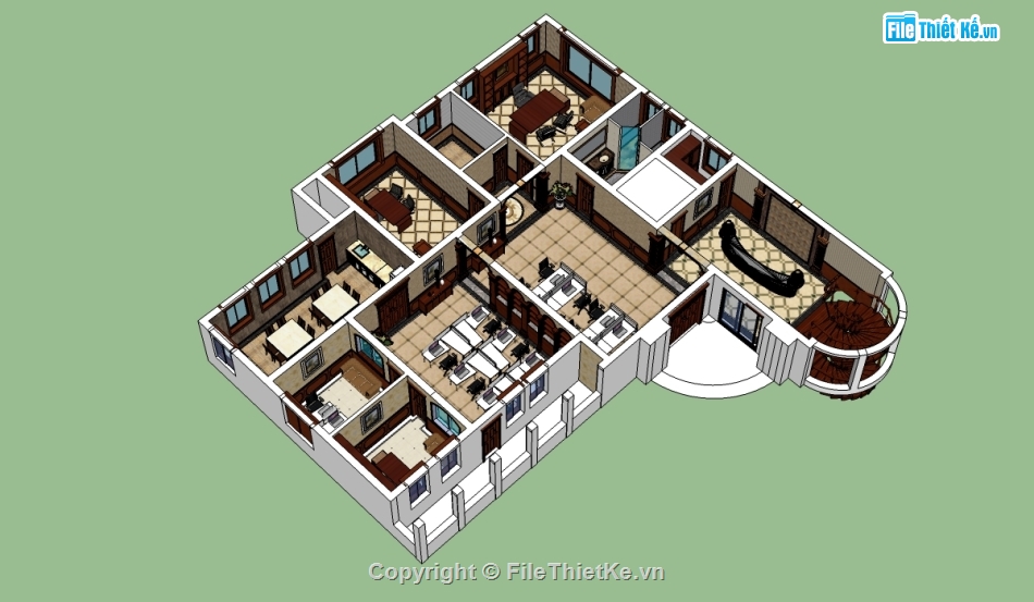 model su căn hộ,thiết kế căn hộ cao cấp,sketchup căn hộ,file su căn hộ