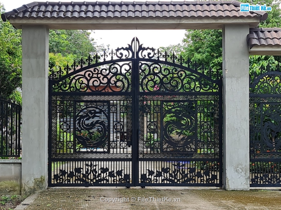 mẫu cổng đẹp,cánh cổng đẹp,mẫu rồng,cổng cnc đẹp