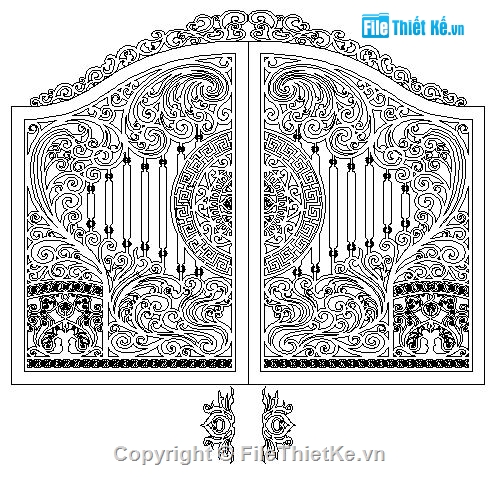 Cổng 2 cánh,Cổng 2 cánh CNC,Dxf cổng 2 ánh CNC đẹp,Dxf cổng 2 cánh CNC