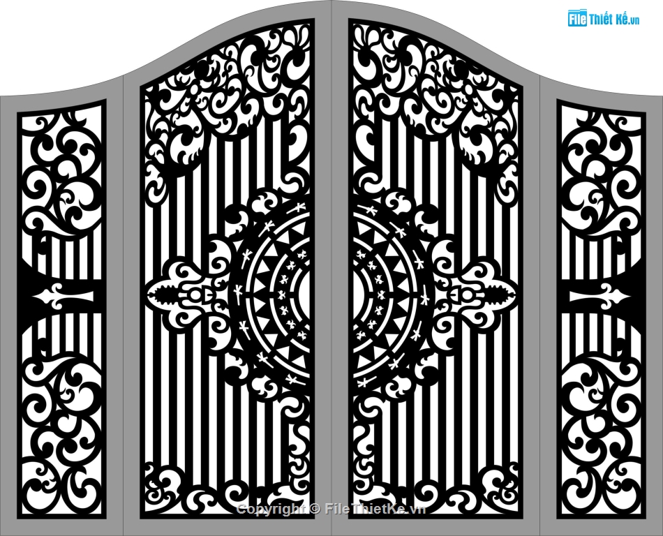 Cổng 4 cánh,file dxf cổng 4 cánh,dxf cổng 4 cánh